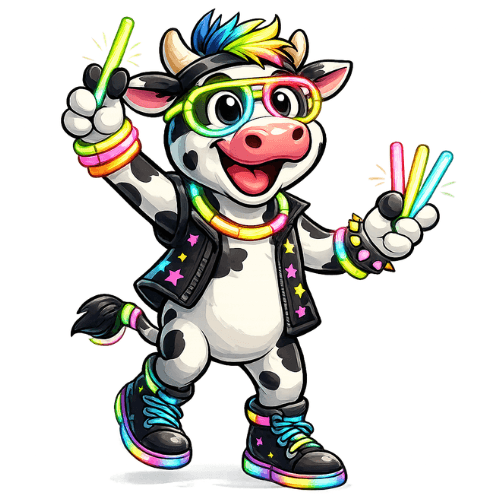 Glow Dance Party at Berry Dairy Days with glow sticks and live music in Burlington WA