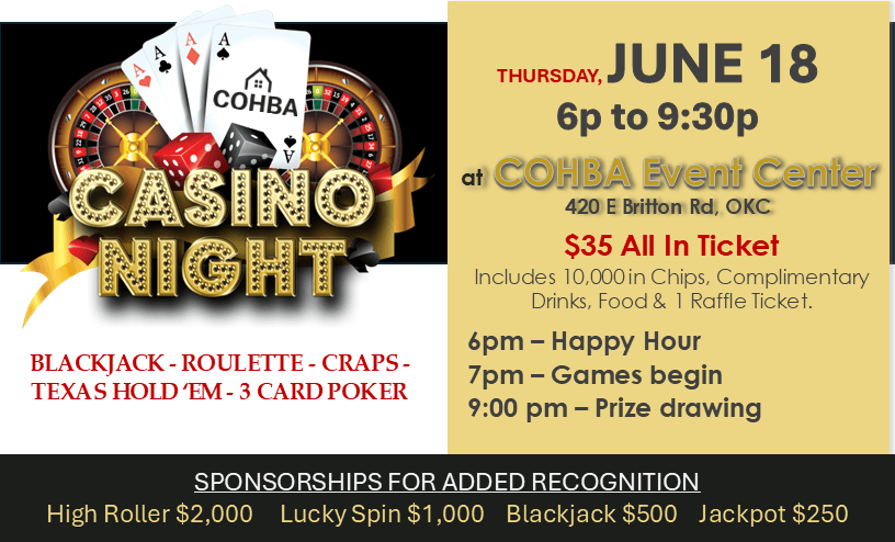 COHBA Casino Night button