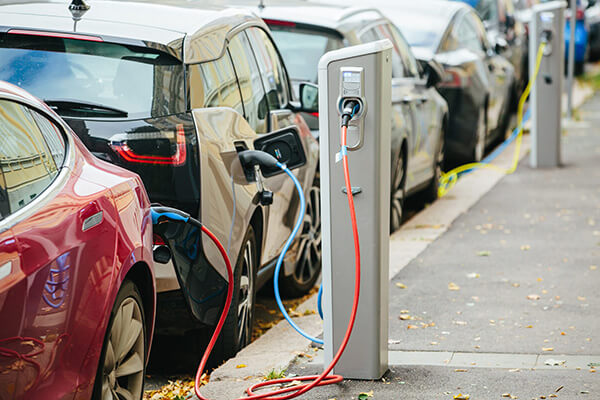 cars at charging stations