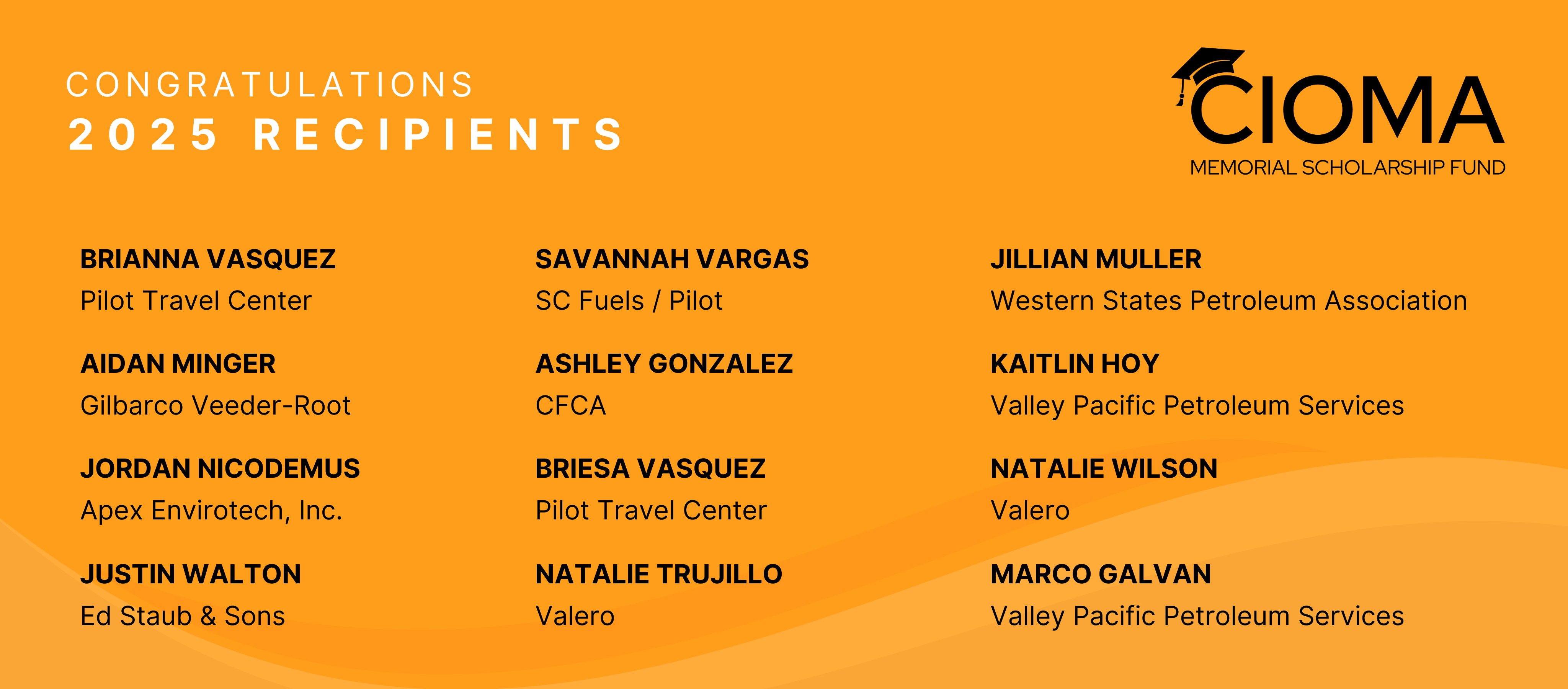 2025 CIOMA Scholarship Winners 2025 CIOMA Scholarship Winners