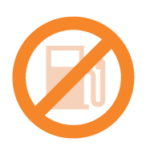 an icon of a gas pump behind a prohibition symbol