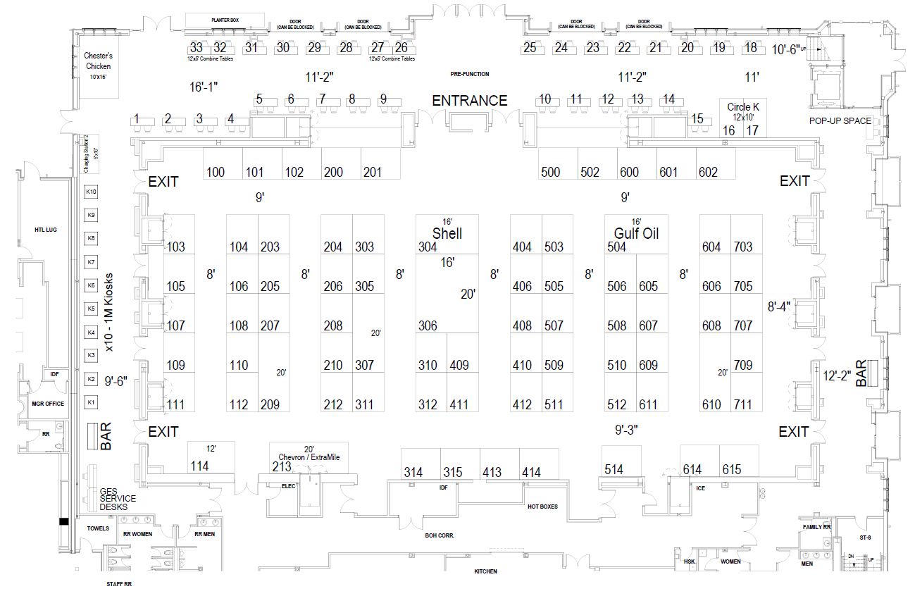 Map of CFCA Summit 2026 Pavilion C Exhibitor spaces