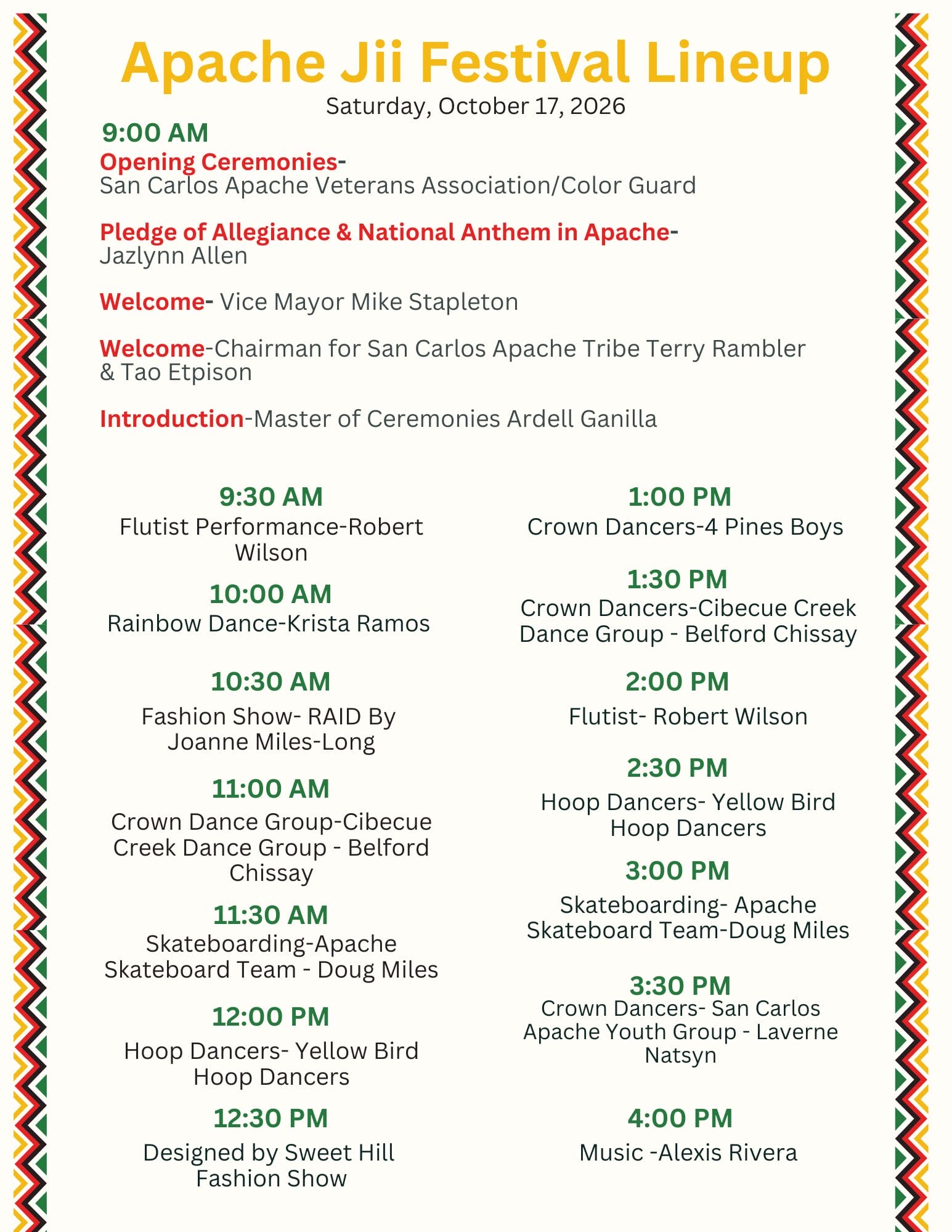 Apache Jii lineup flyer