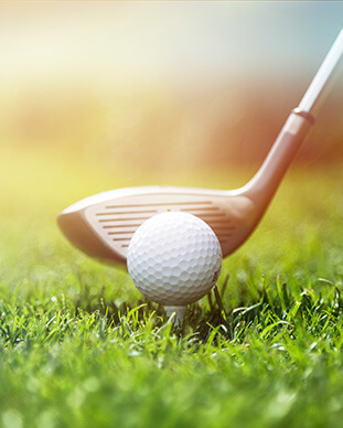 golf club and ball