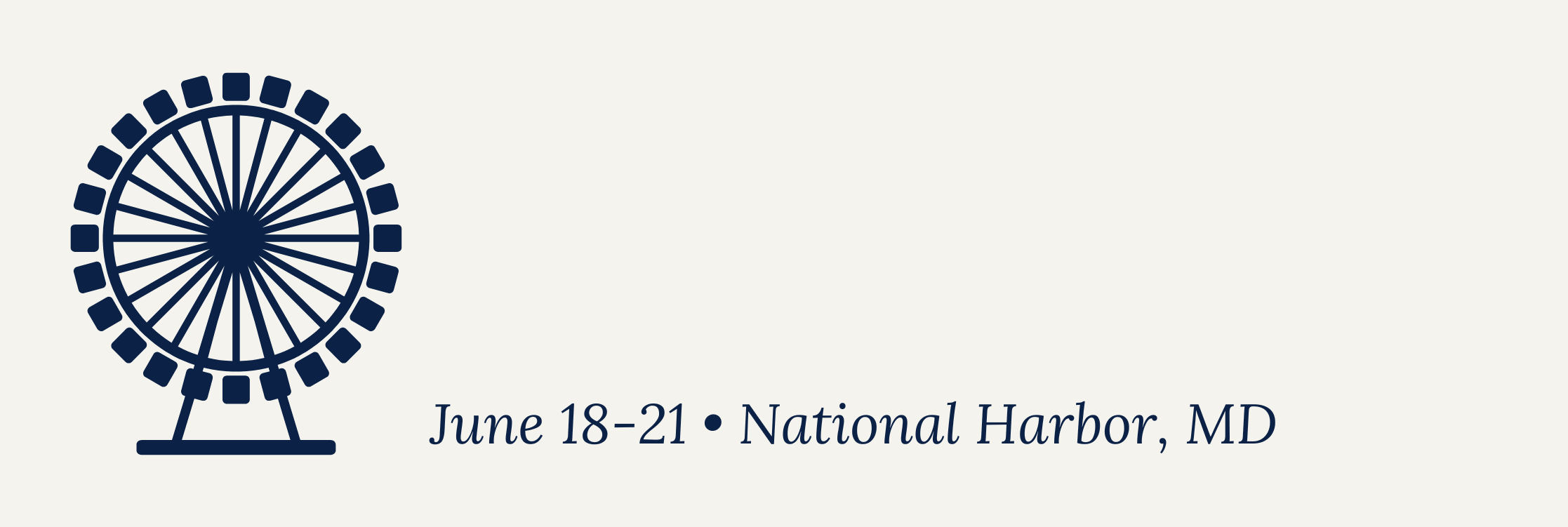 2026 IRE Conference logo with a clip-art style navy ferris wheel.