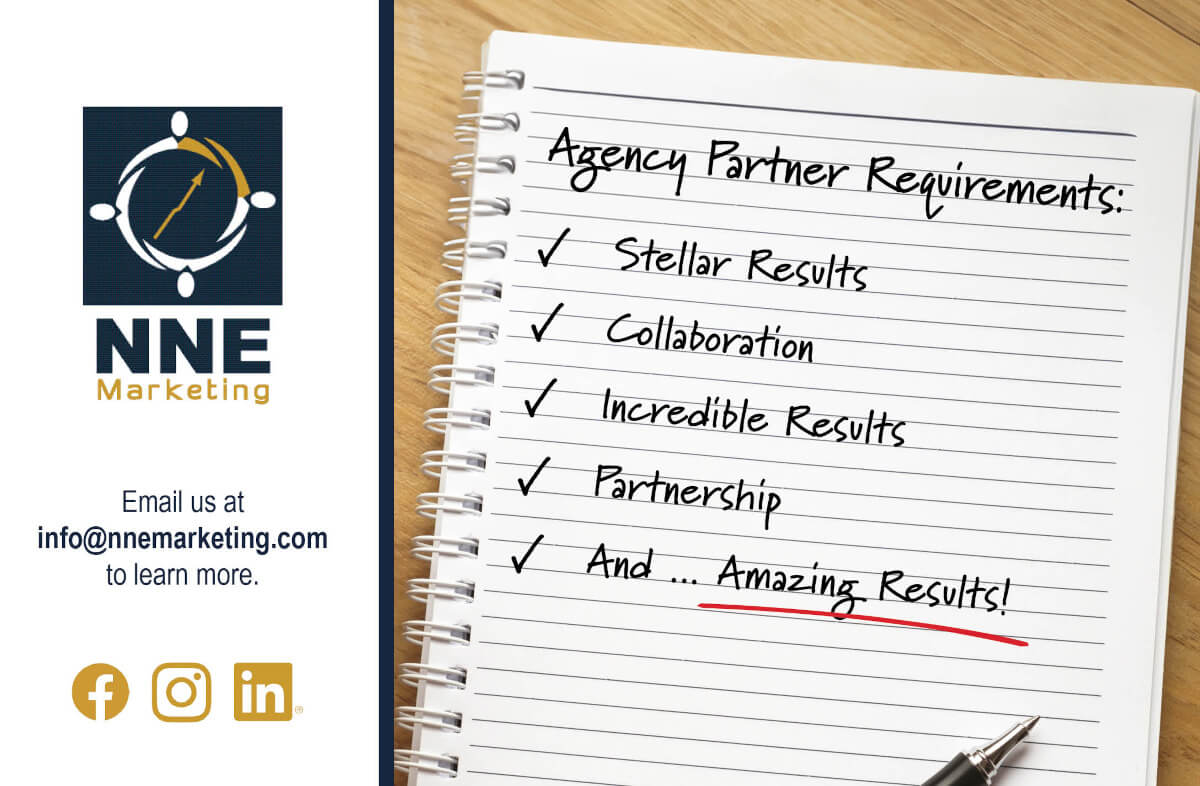 NNE Marketing: Email us at info@nnemarketing.com to learn more.