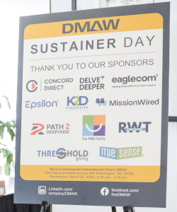 DMAW Sustainer Day Sponsor Board