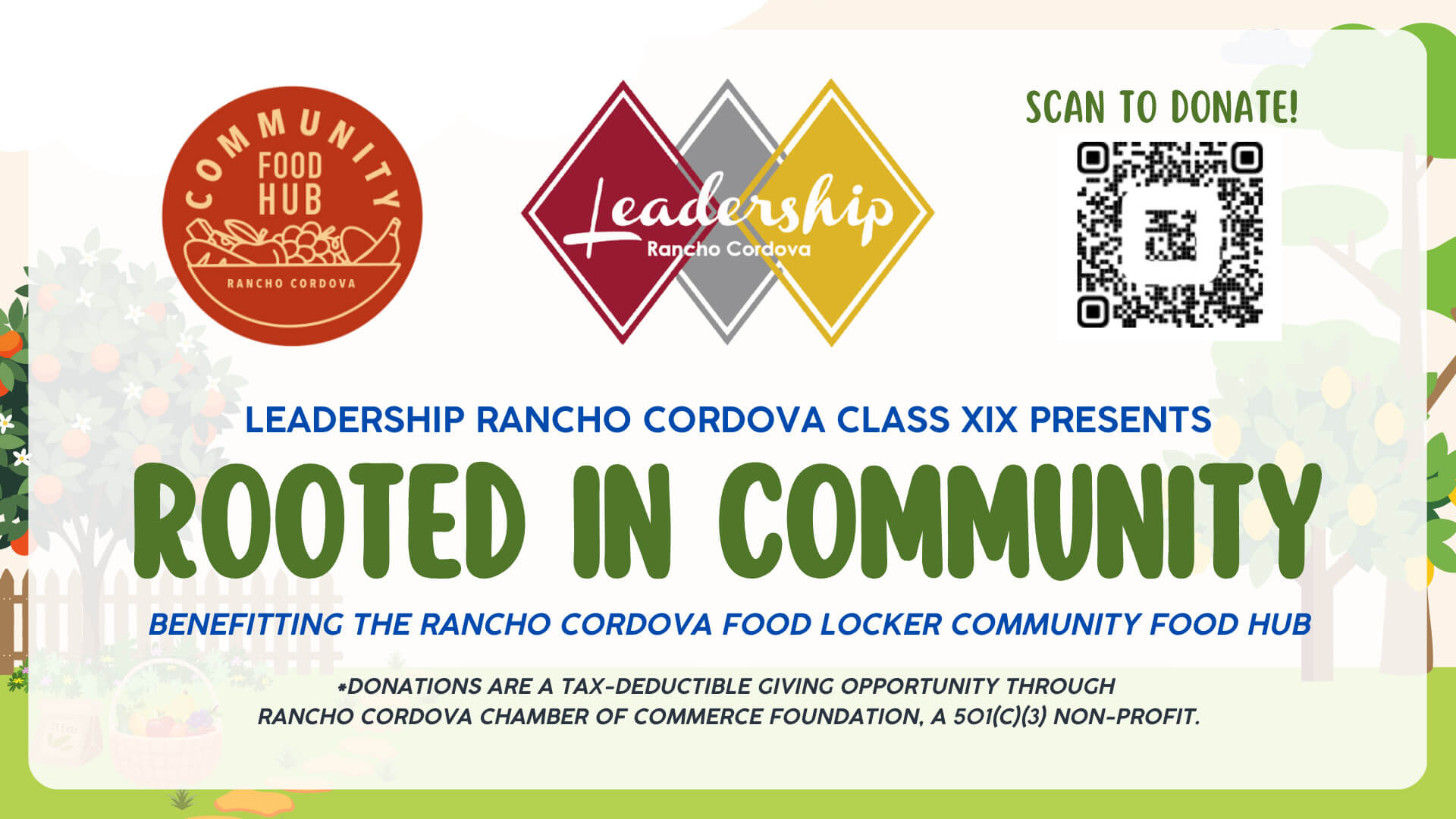 Rooted In Community Fundraising Flyer for Leadership Rancho Cordova