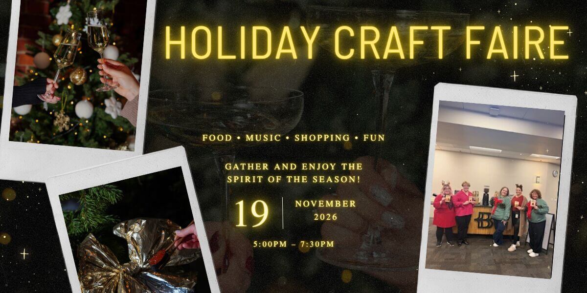 Informational banner for the Rancho Cordova Area Chamber Holiday Craft Faire.