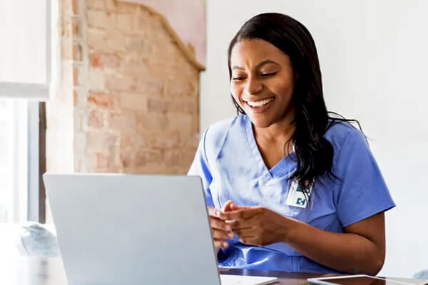 Female Nurse at Computer