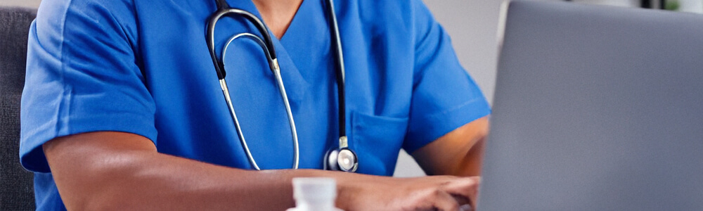 Nurse at laptop