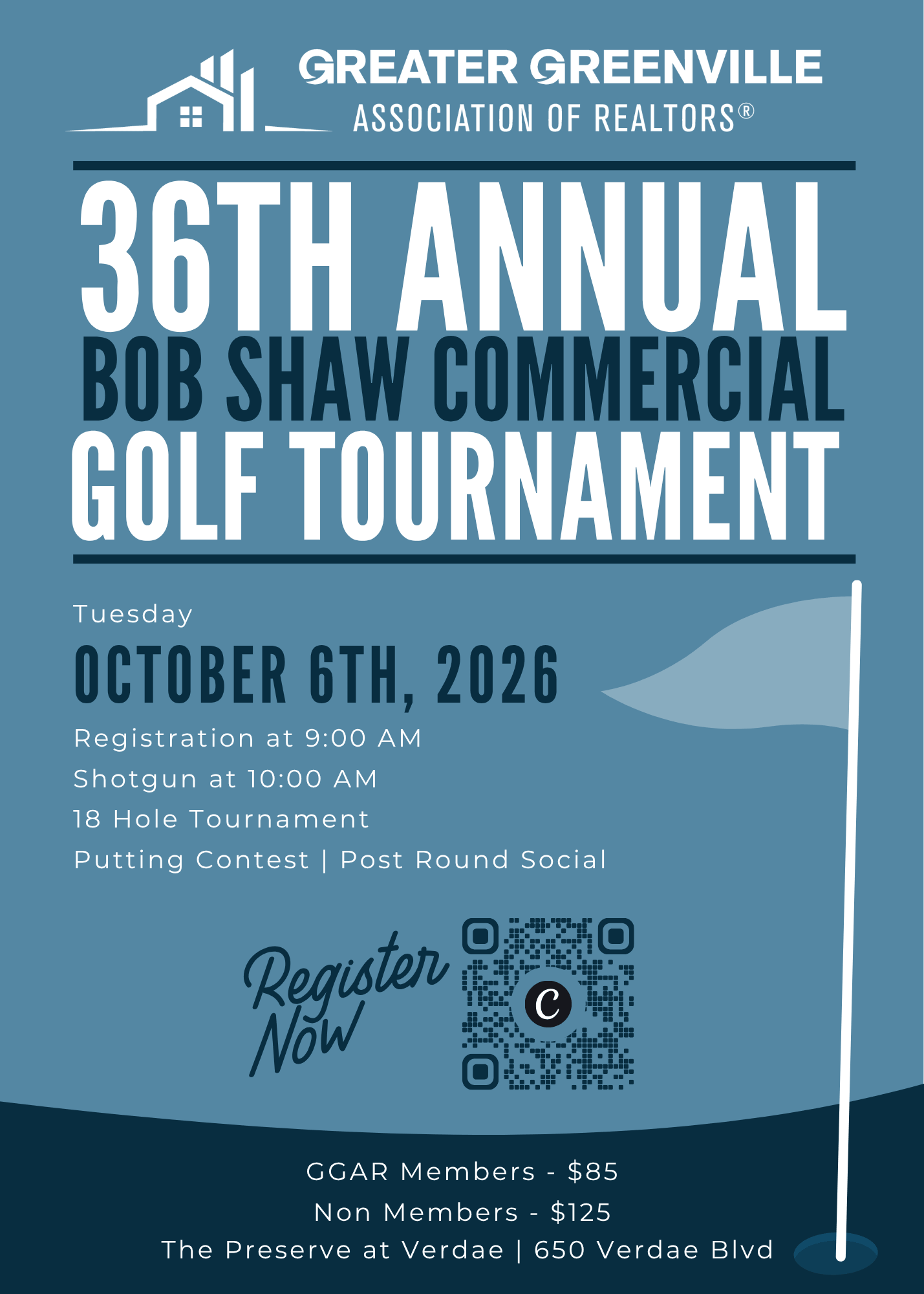 Illustrated Golf Tournament Invitation Portrait