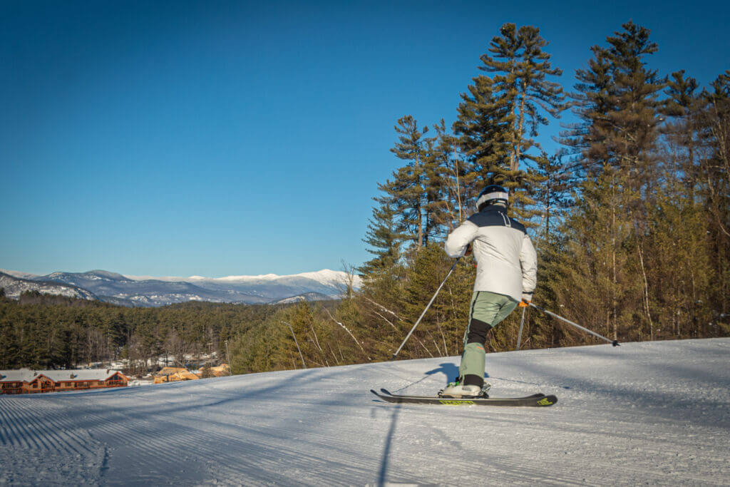 Skiing on a sunny day at Cranmore