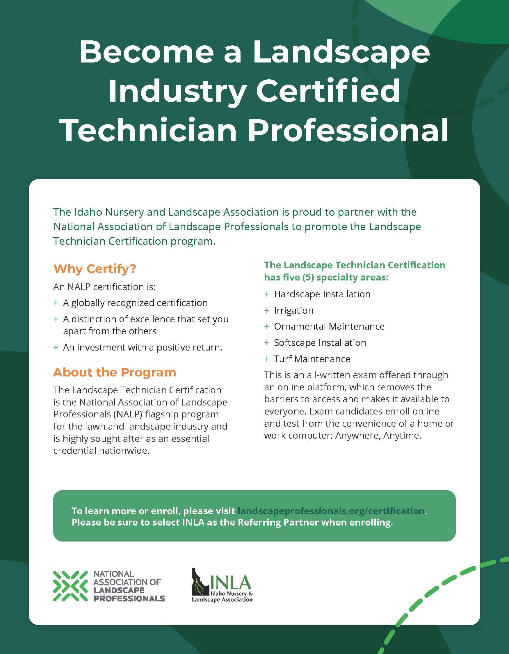 NALP Certified Technician Flyer Idaho