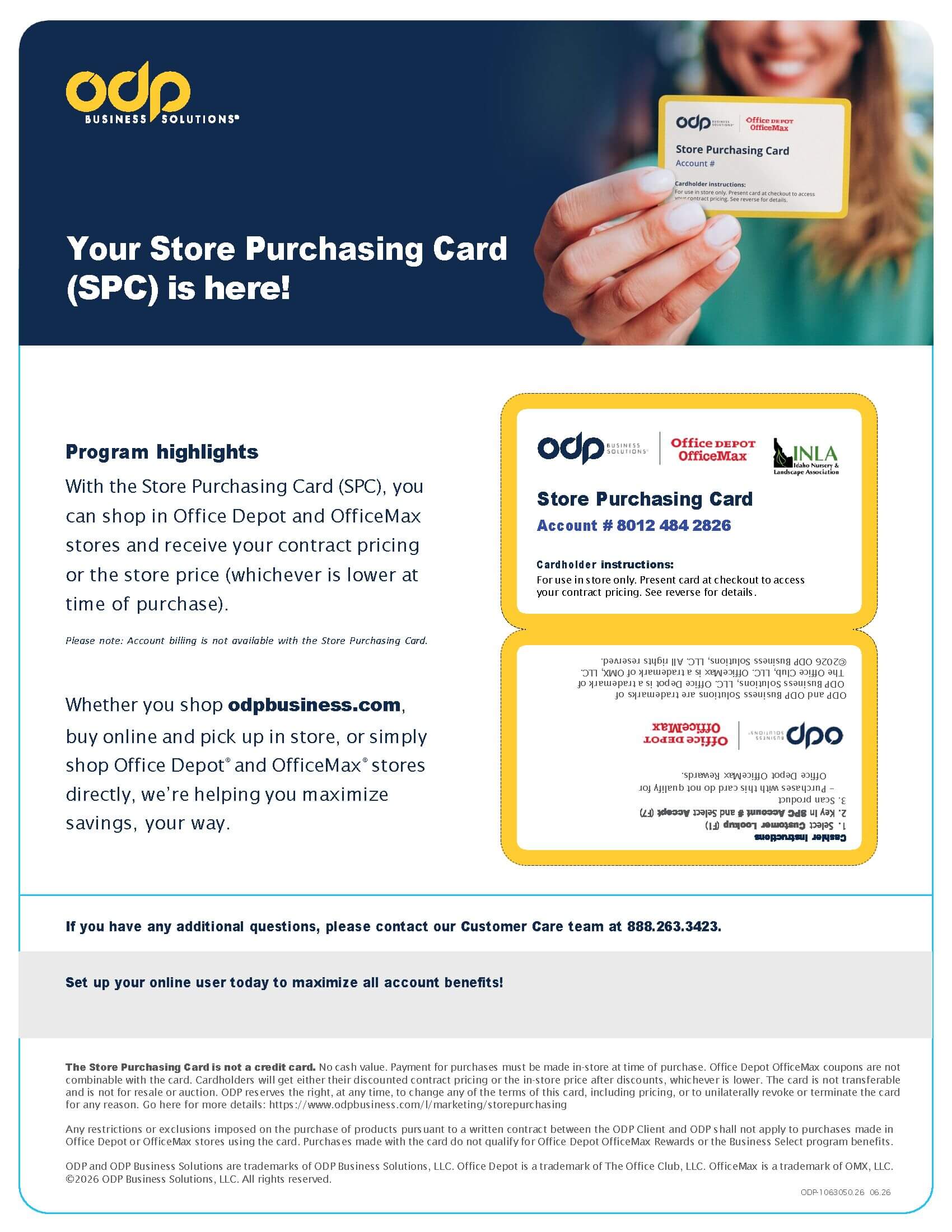 Office Depot SPC Printable Card INLA
