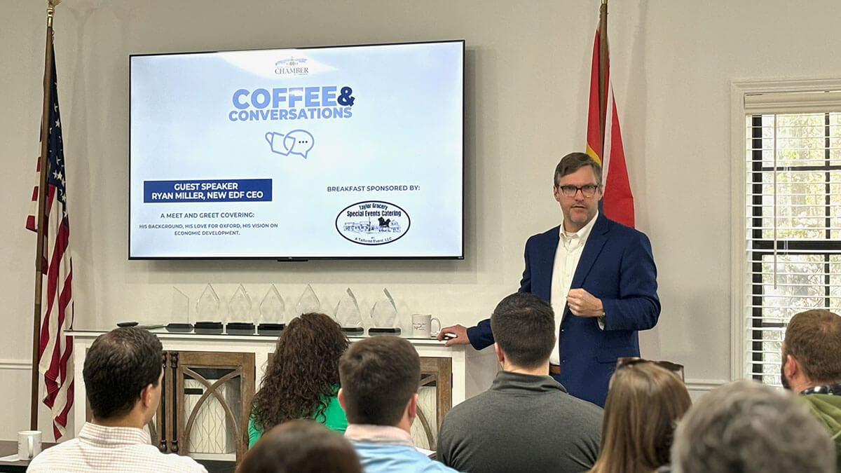 Ryan Miller leading meeting