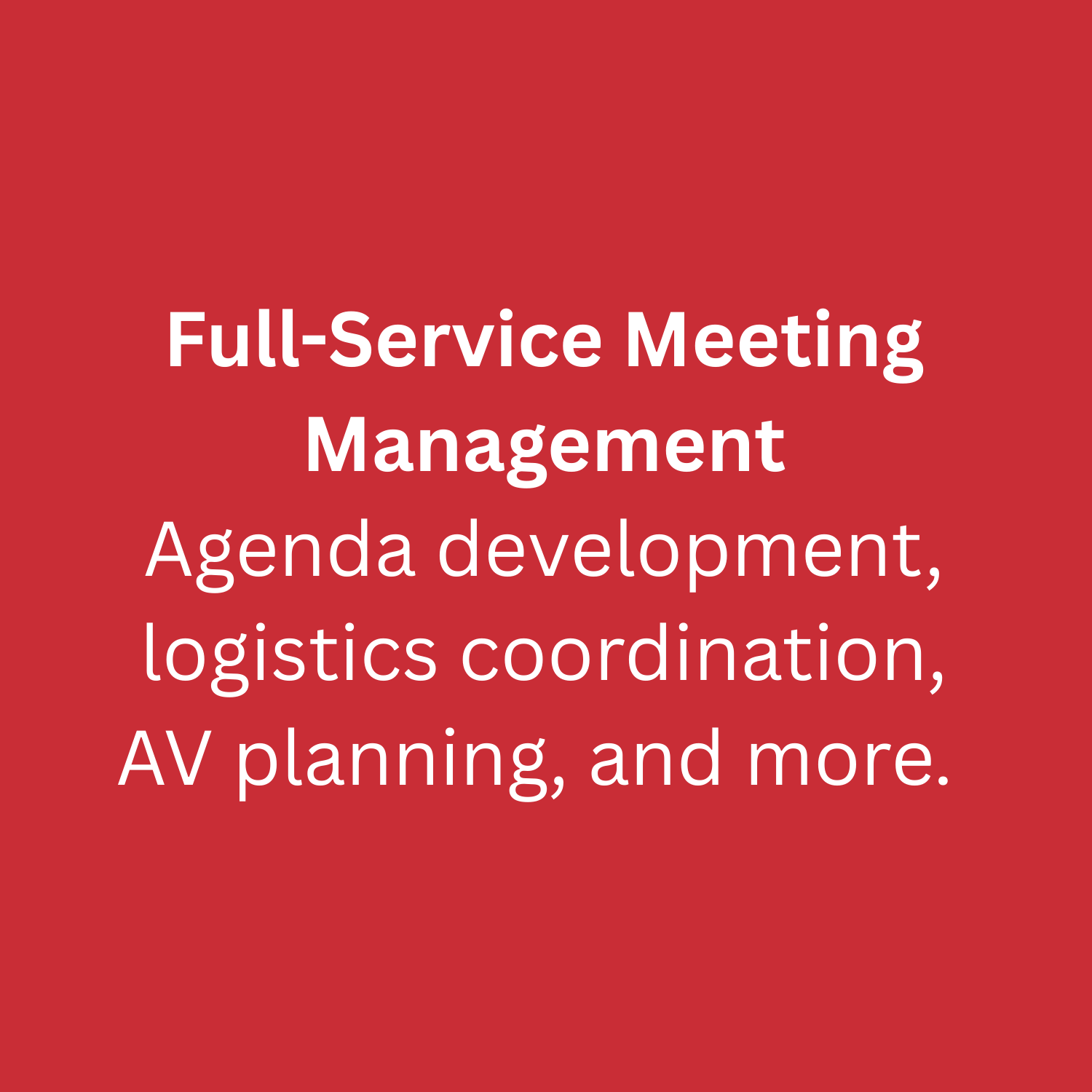 Full Service Meeting Management