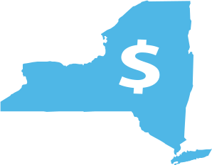 state of new york with dollar sign