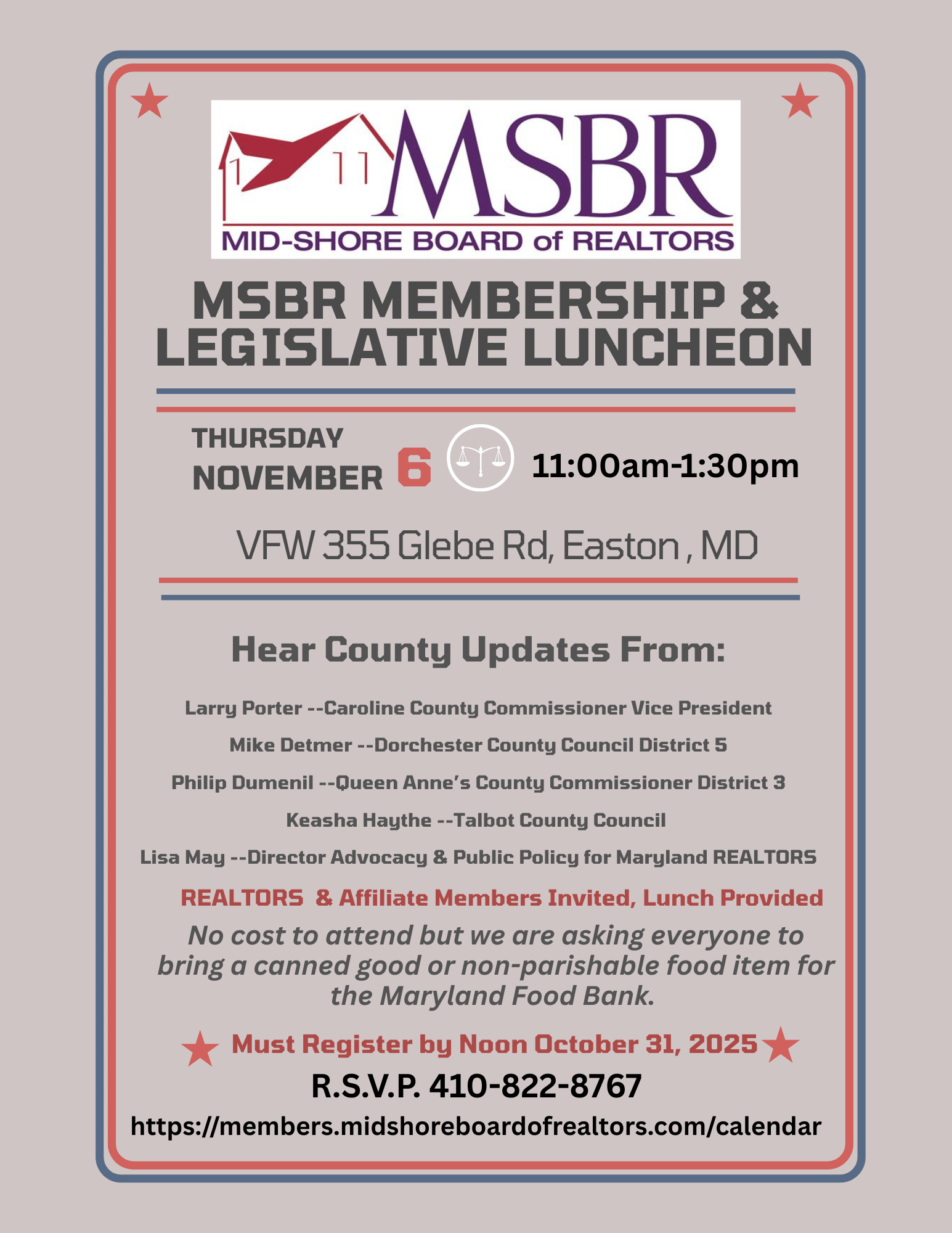 general membership luncheon flyer