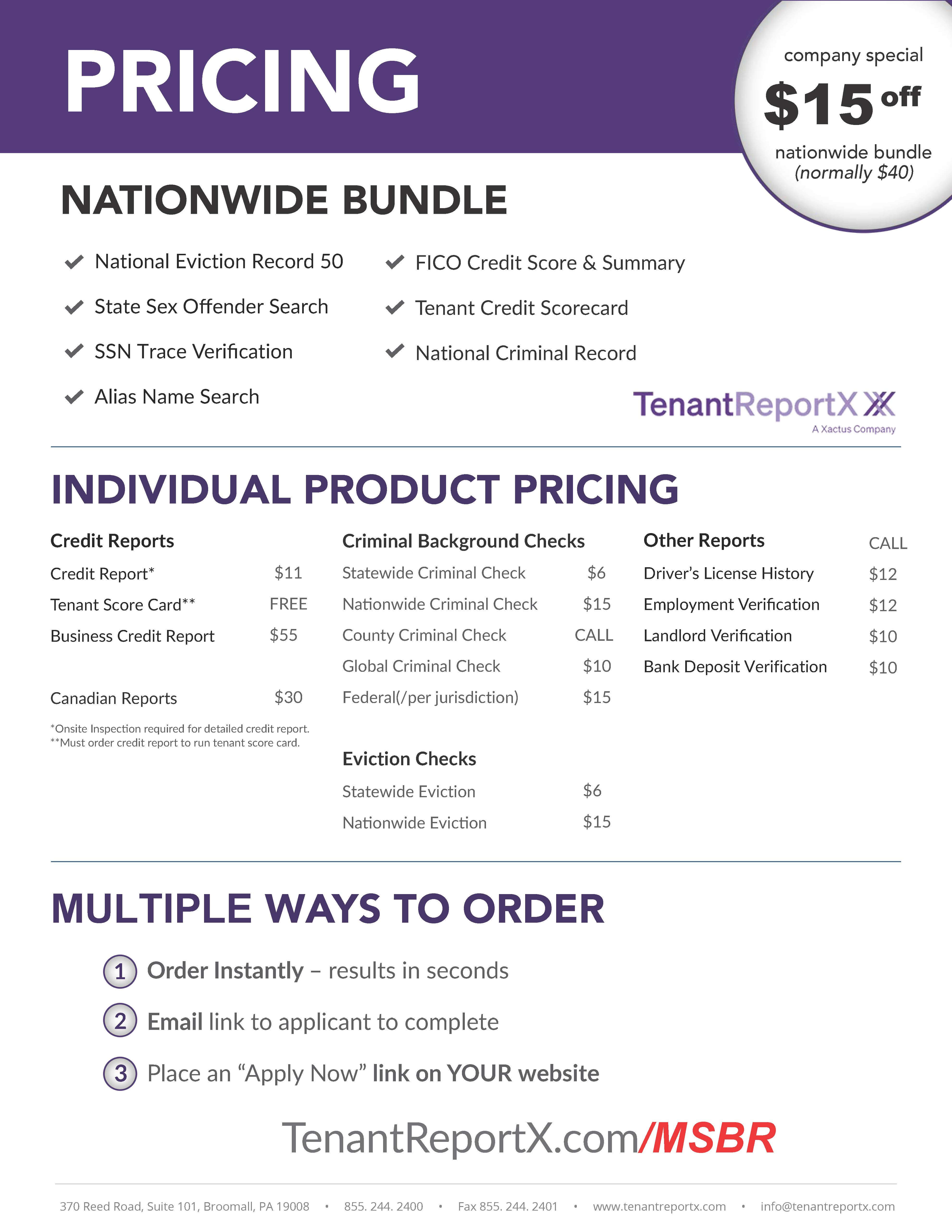 MSBR TenantReportX Flyer