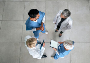 Healthcare team talking