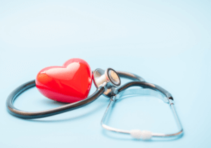 Heart with stethoscope