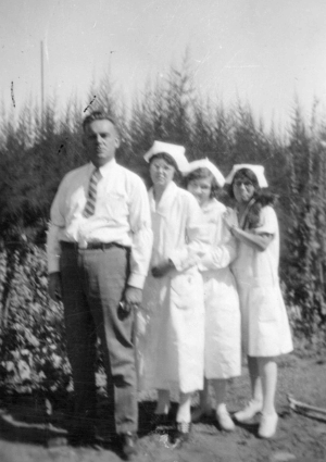 Dr Salsbury with Nurses