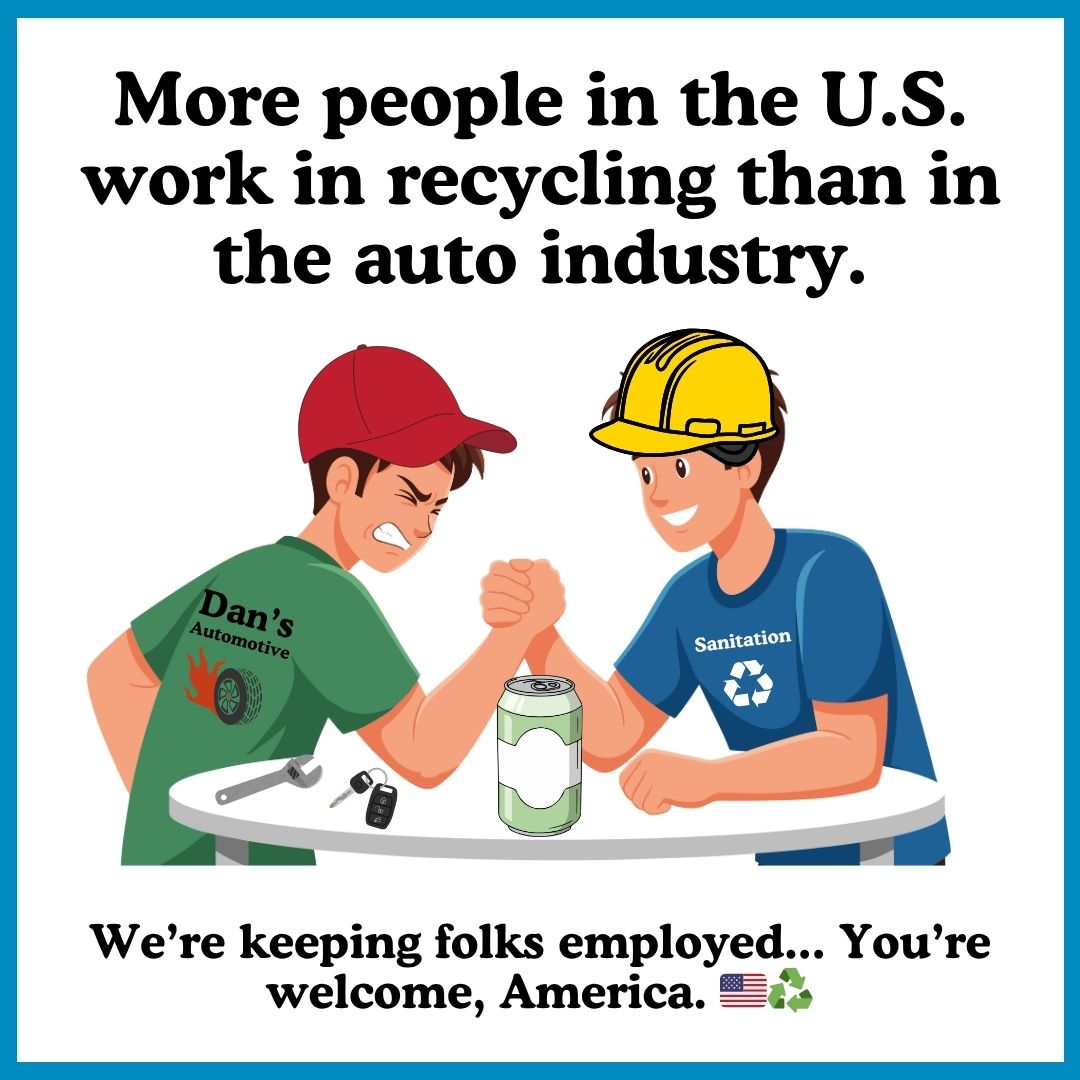 Recycling provides more jobs than the automotive industry
