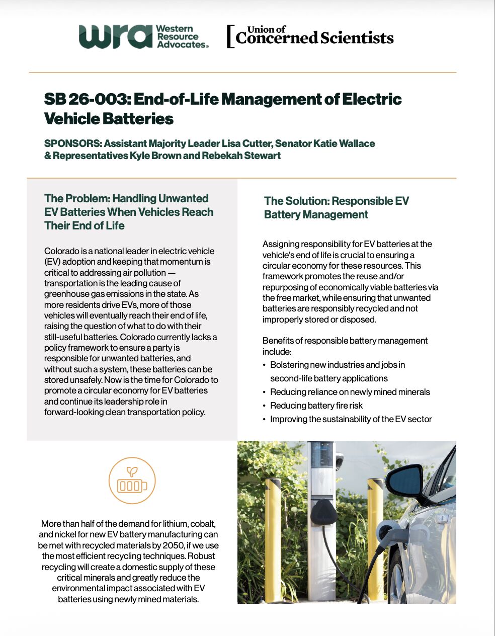 EV Battery Bill One-Pager from WRA