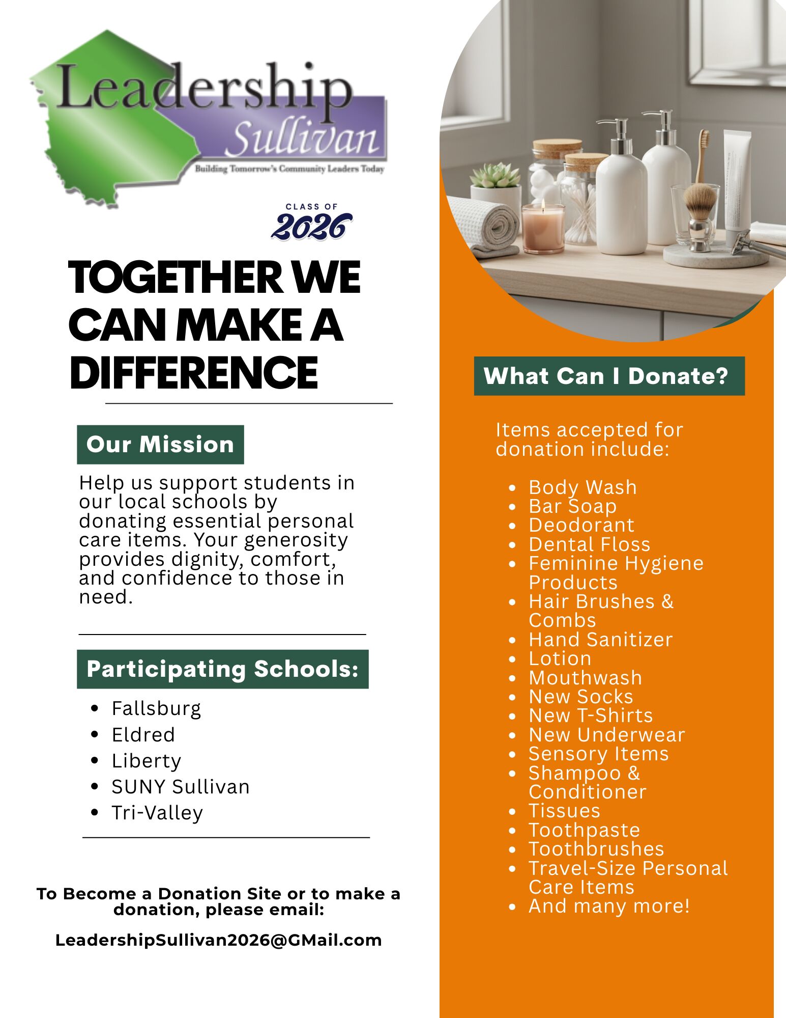 Blue And Orange Modern Open Donation Flyer (2)