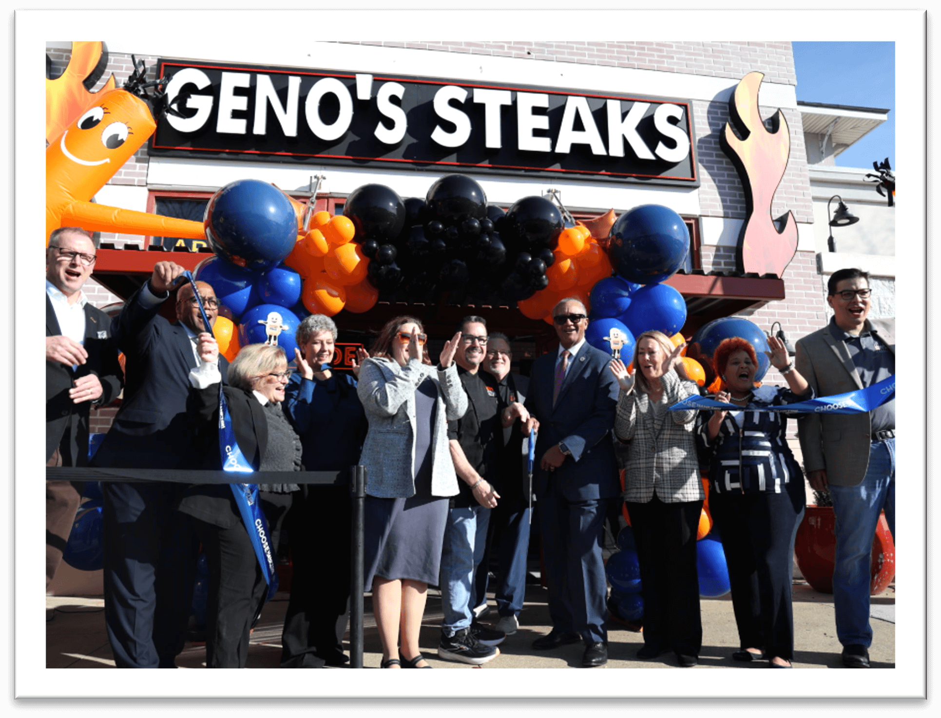 ribbon cutting genos steaks