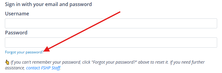 Reset Your FSHP Password
