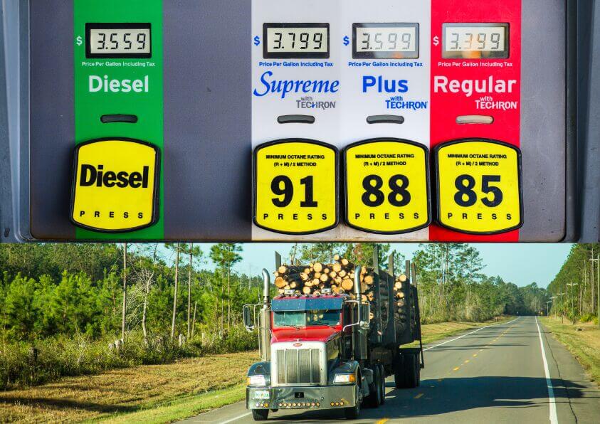 Gas Pump &amp; Log Truck