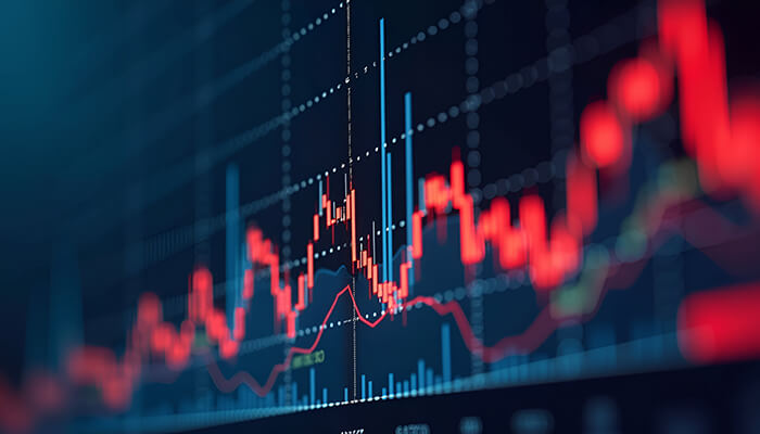 Depict price volatility in global markets with visuals capturing market trends