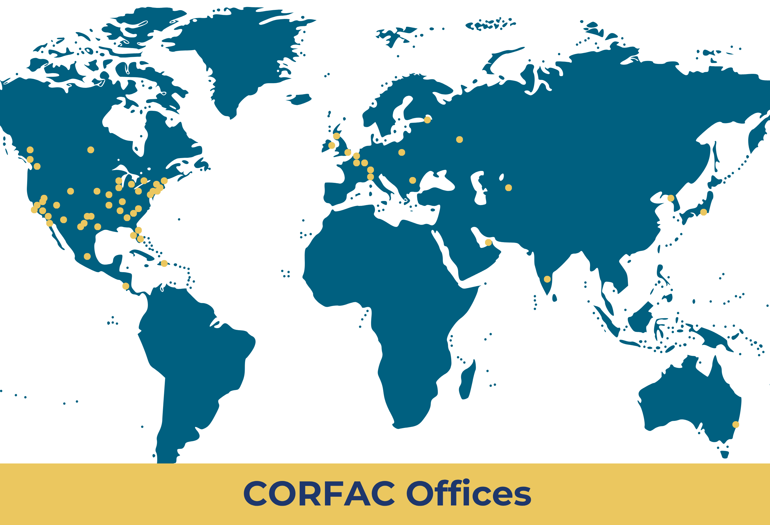 Map of international CORFAC offices