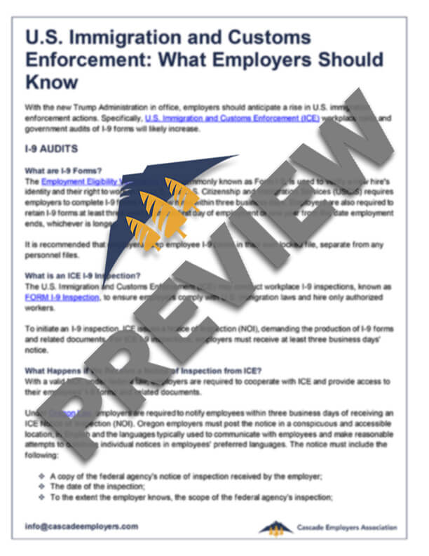 Immigration and Customs Compliance Guide - Cascade Employers Association