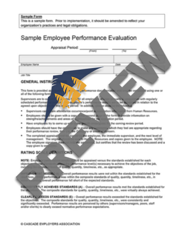 Performance Feedback Form 2 - Cascade Employers Association