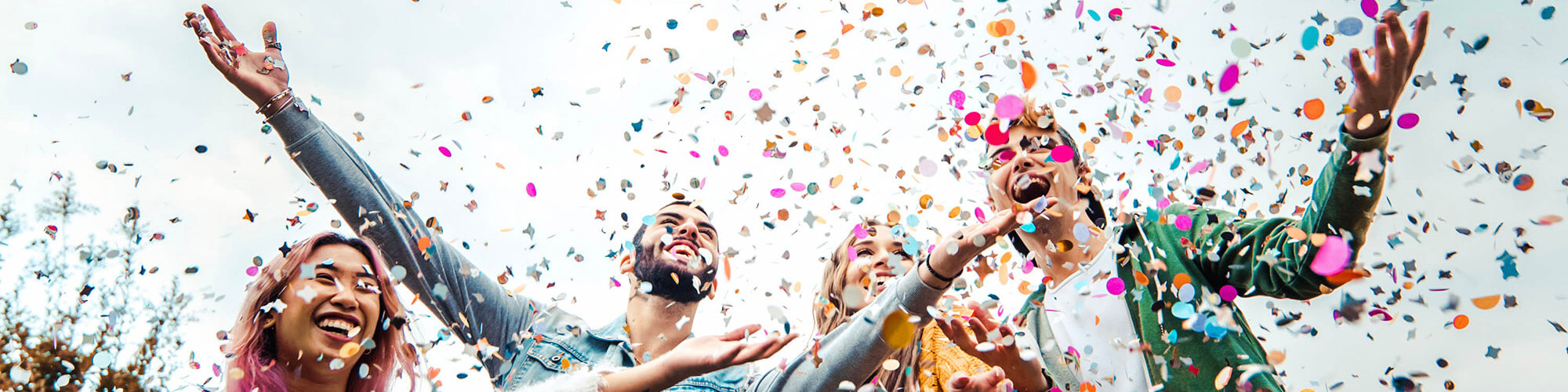 confetti party banner