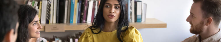 woman leading team meeting