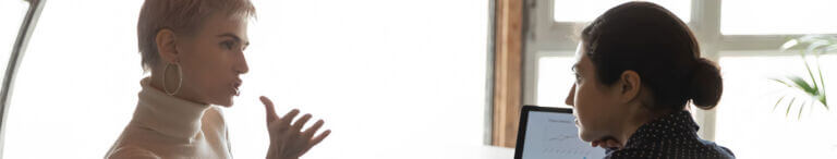 two women having serious conversation