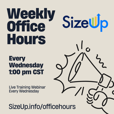 weekly office hours sizeup graphic