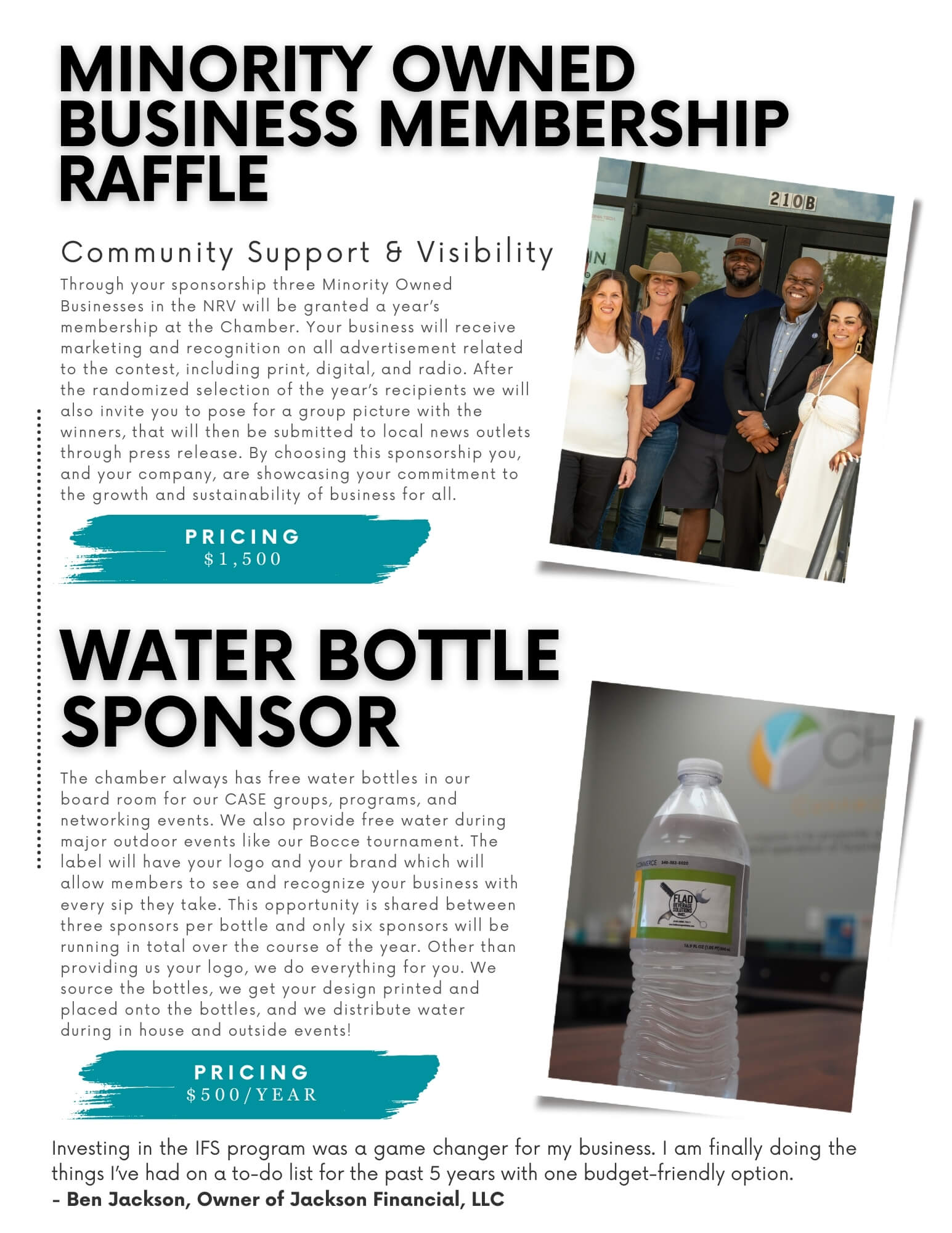 Minority Business Contest, Water Bottle