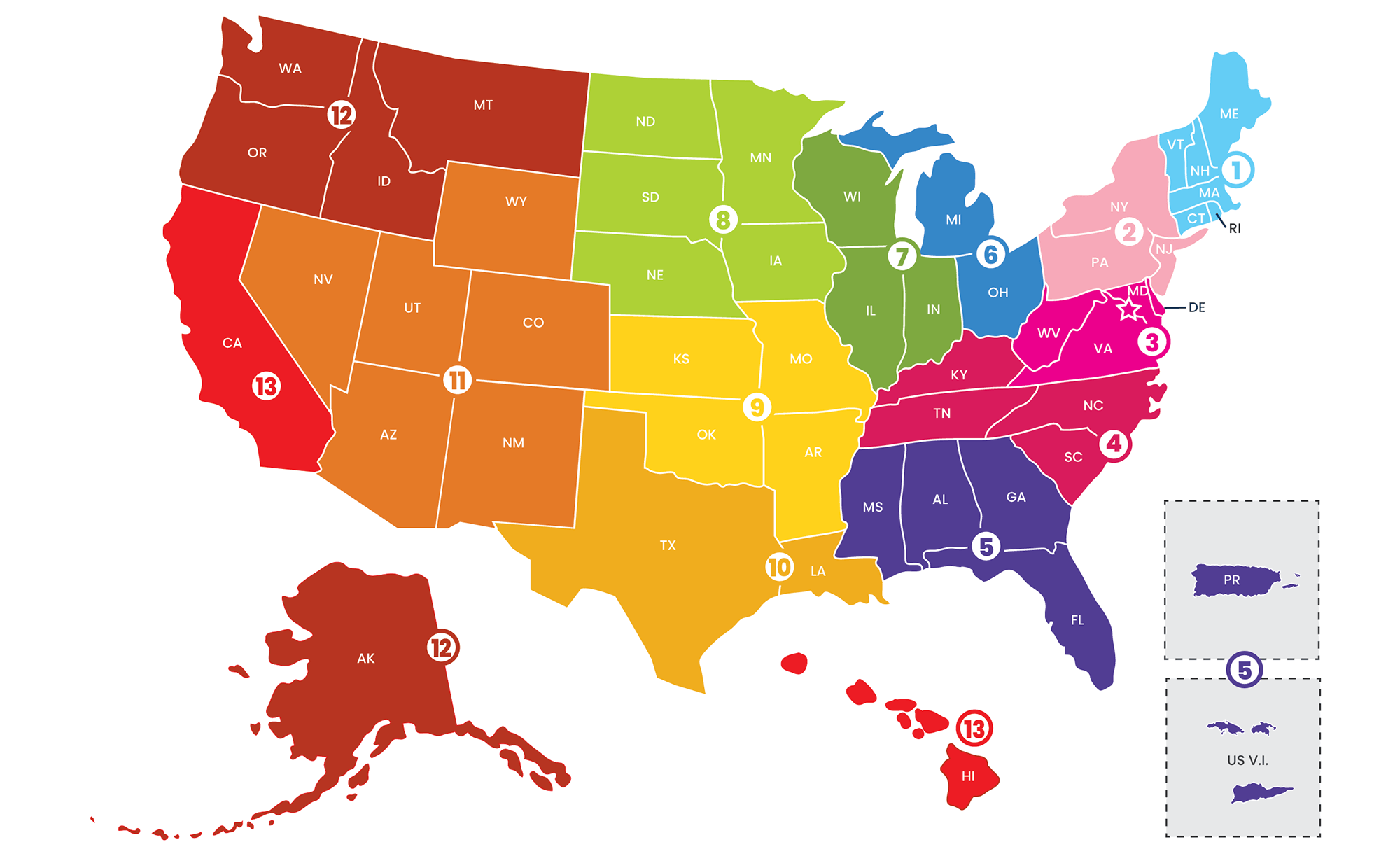 DELEGATE REGIONS_8.5X11_1025 DELEGATE REGIONS MAP