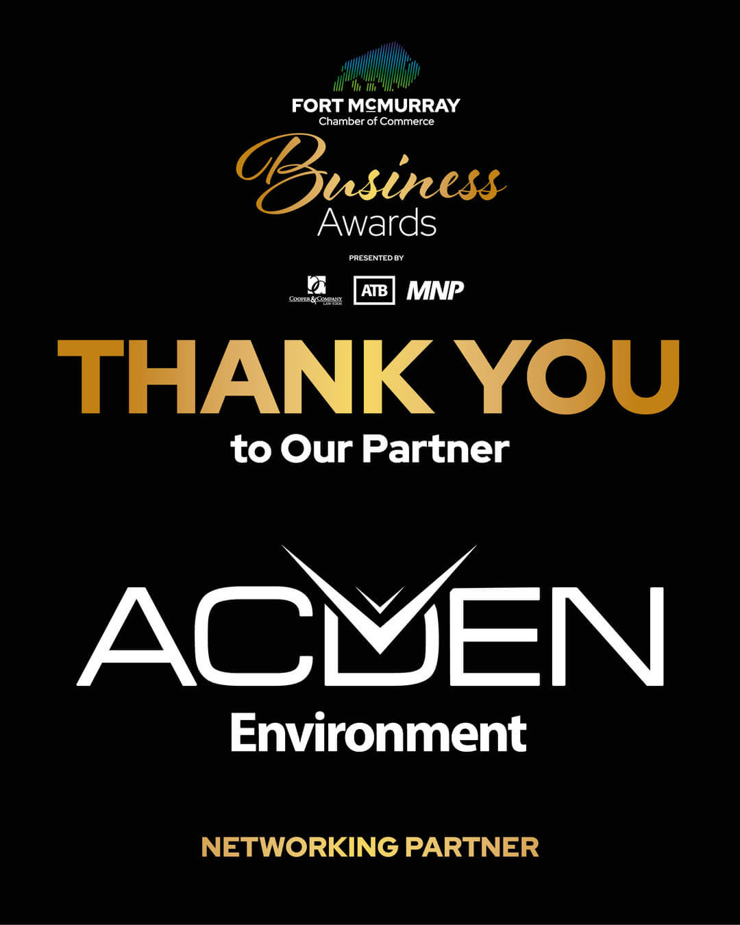 Business Awards - Thank You ACDEN Environment