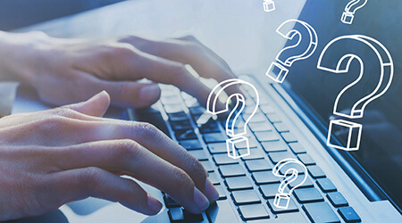typing on keyboard