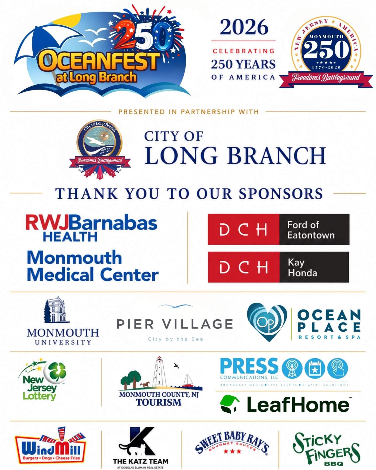 07.07 - Thank You Sponsors