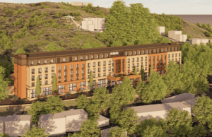 70NKnolL_rendering – Project rendering from plans titled Spirit Living Group Senior Housing prepared by Trachtenberg Architects, August 7, 2025.