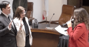 Mayor Max Perrey and Vice Mayor Caroline Joachim Are Sworn in