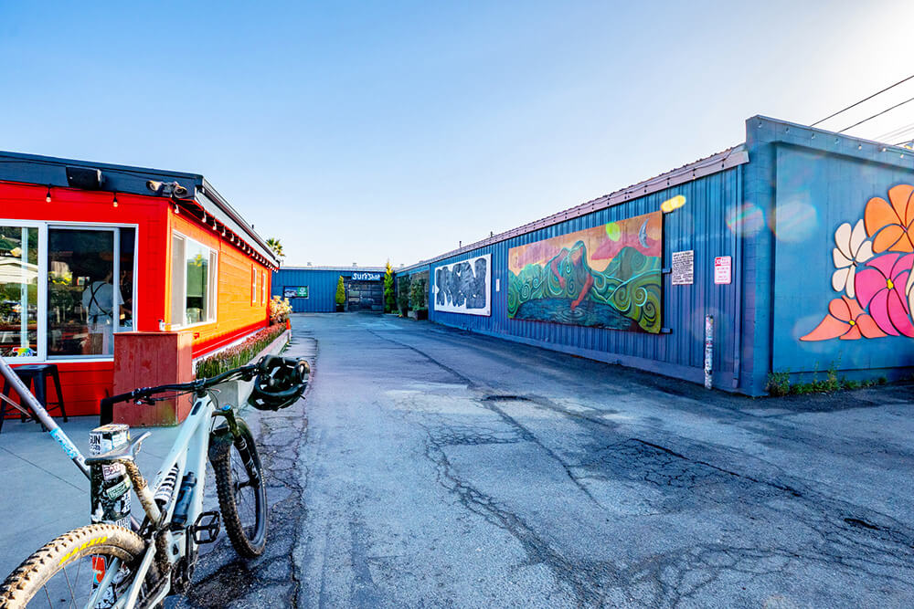 parked mountain bike