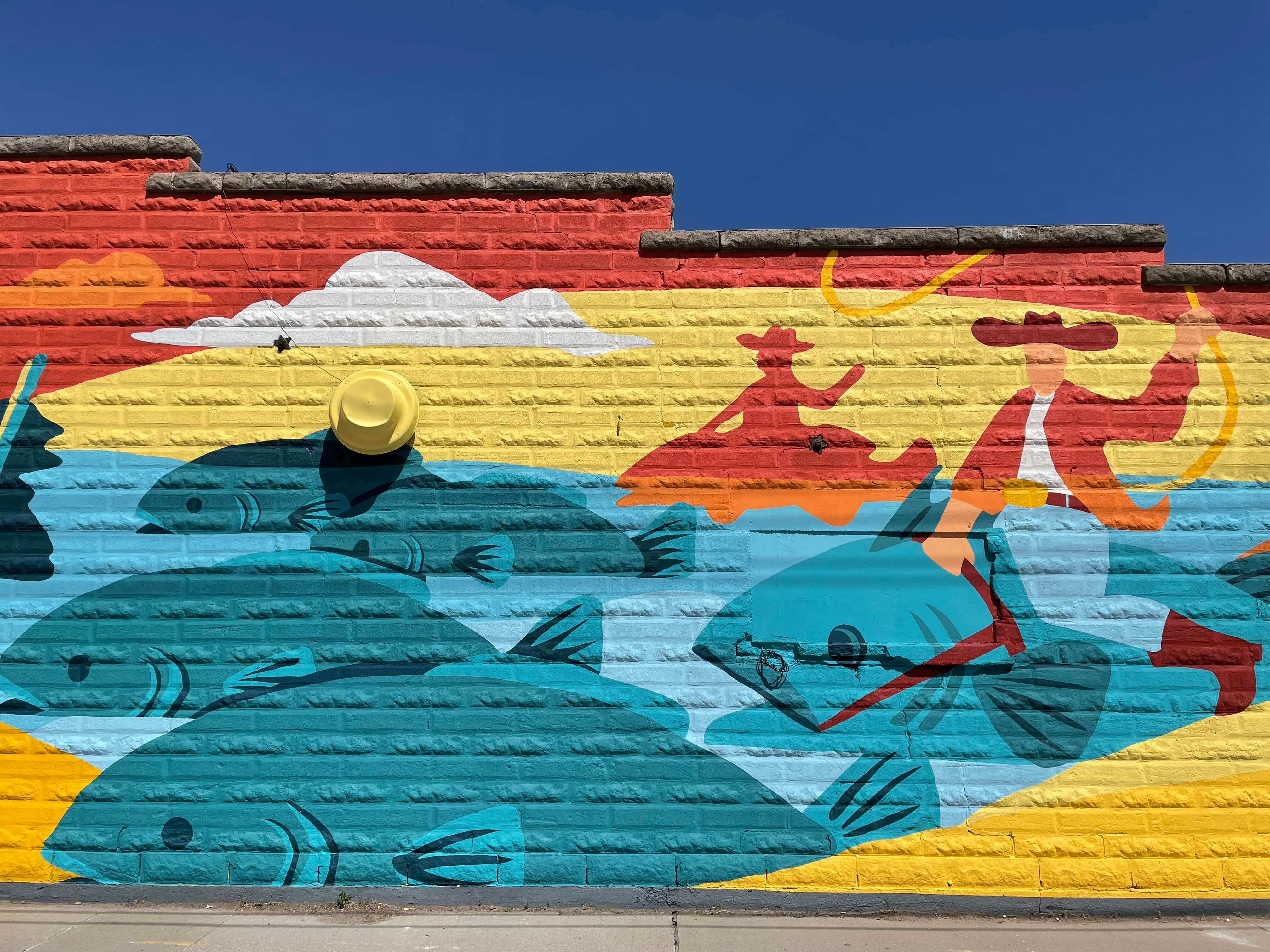 Cowboys and Walleye Mural